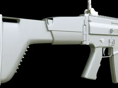 SCAR-L tan rifle 3D model