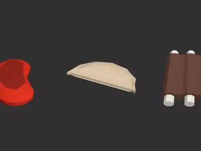 Low Poly Food Packaging Complete stylized Collection Low-poly 3D model
