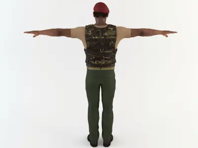 African Mercenary Low-poly 3D model