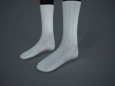 White Socks Style 3 Low-poly 3D model