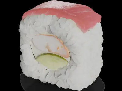 Sushi Tuna tiger prawn cucumber cream 3D model
