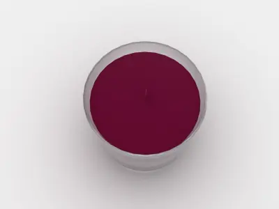 Candle on glass Free low-poly 3D model