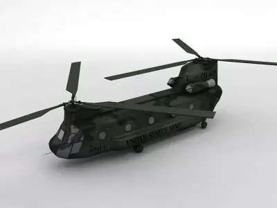 CH47 Chinook Helicopter Low-poly 3D model