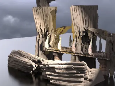 Angel Ascension Colossal cliff 3D model