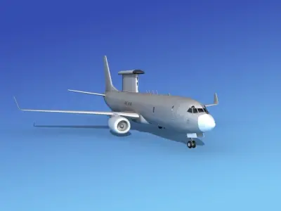 Boeing E-8 Posiedon AEWS Bare Metal 3D model