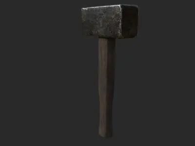 Medieval Blacksmith Hammer 3D model