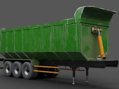 Dusty agricultural trailer 3D model