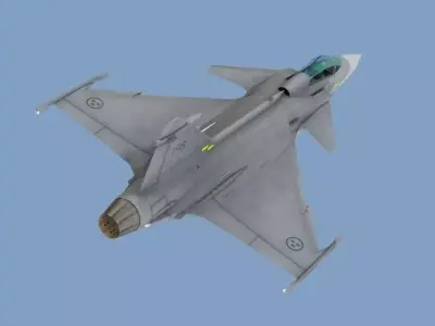 JAS 39C Gripen Low-poly 3D model
