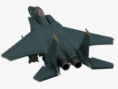 8K Textures F-15E Low-poly 3D model