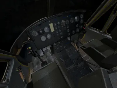 Civilian and Medical UH-1H huey Low-poly 3D model