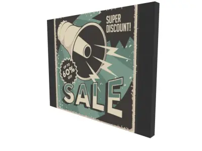 Sale sign Free low-poly 3D model