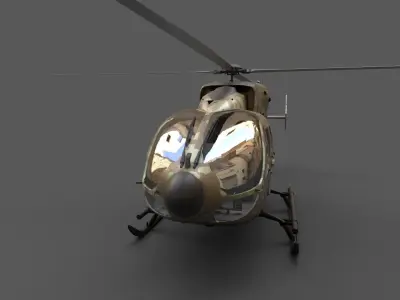 EC145 Military Helicopter Low-poly 3D model