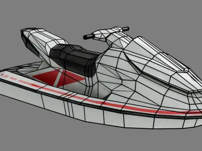 Lowpoly Jetski Low-poly 3D model