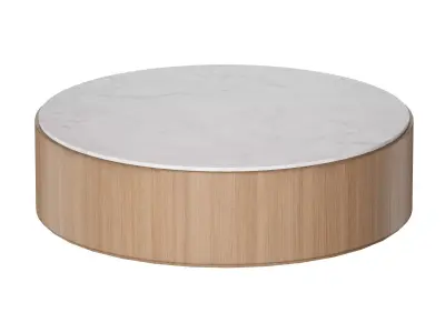 Troupe Round Pine Coffee Table Crate and Barrel 3D model