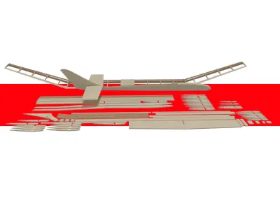 Balsa wood glider parts 3D model