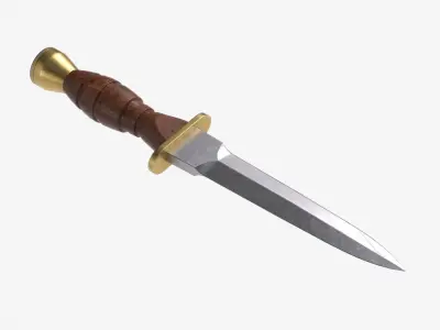 Florin Knife WW2 worn Low-poly 3D model