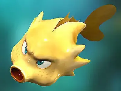 3DRT - Shooter Fish Low-poly 3D model