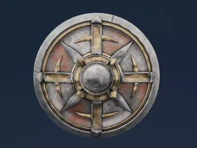  Roman Shield Low-poly 3D model