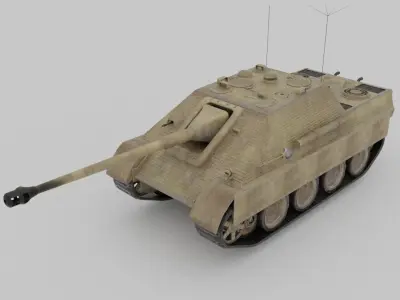 Befehlswagen Jagdpanther Command vehicle Tank Destroyer Low-poly 3D model