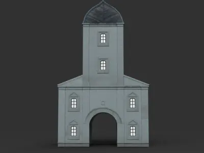 Water tower Low-poly 3D model