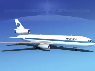 Douglas DC-10 Pan Am 3D model
