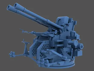 Breda 37-54 twin - Commercial license - 1-72 scale 3D print model