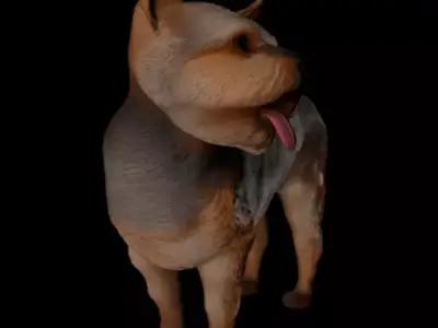 Yorkshire Terrier 3D Model Realistic Dog FBX y OBJ 3D model