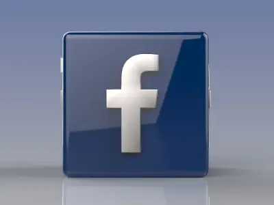 Facebook Logo Low-poly 3D model