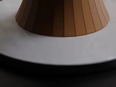 Mid-century Modern Round Table with Concave Pole Free 3D model