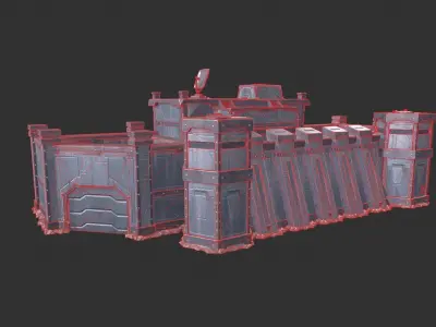 Castle Strategy Building Low-poly 3D model
