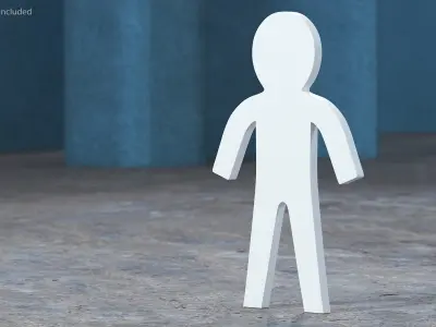 Stickman Rigged Collection for Maya 3D model
