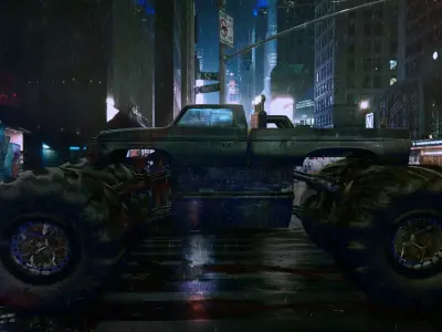 High Poly PBR Rodeo Monster Truck Free 3D model