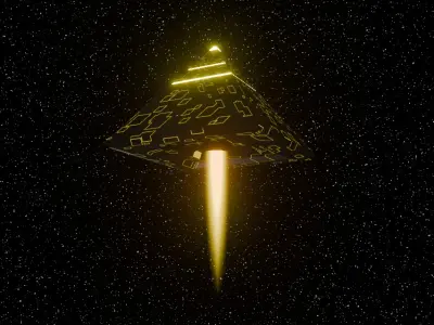 alien pyramid spaceship Low-poly 3D model