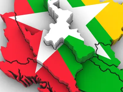 3d Political Map of Burma 3D model