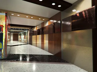 Shopping Mall Interior and Entry 3D model