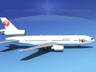 Douglas DC-10 Japan AirLines 3D model