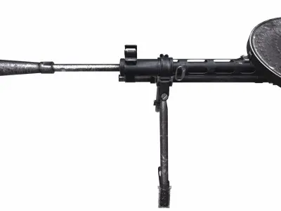 DP-28 Light Machine Gun Low-poly PBR Free low-poly 3D model