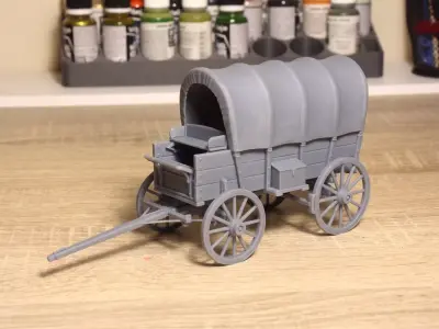 Old western covered wagon 3D print model
