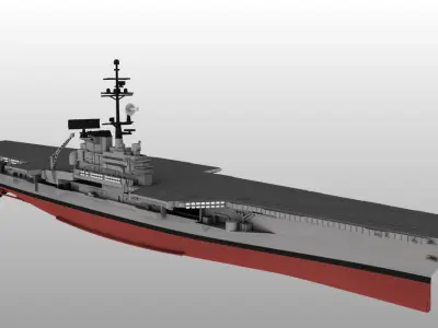 USS FRANKLIN D ROOSEVELT CV42 aircraft carrier print ready 3D print model