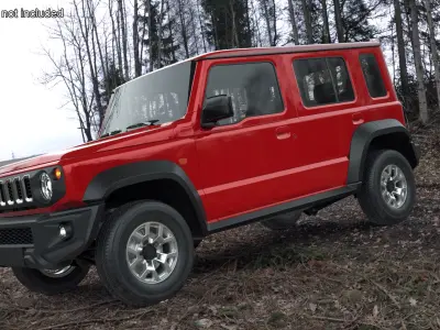 Modern All Wheel Drive Red SUV 3D model