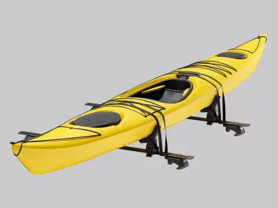 Thule WingBar EVO with Kayak 3D model