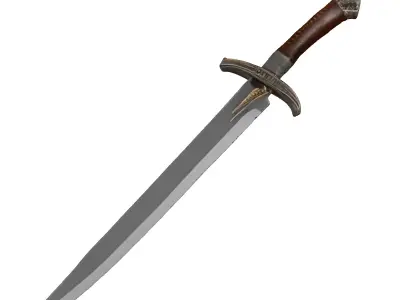 Detailed Medieval Fantasy Sword 3D model