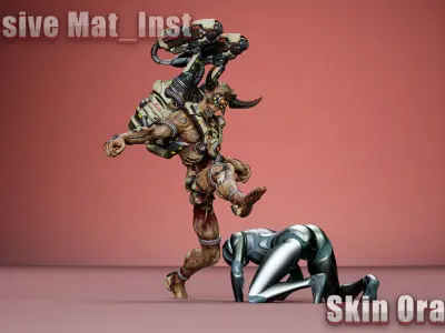 Cyborg Jetpackman Low-poly 3D model