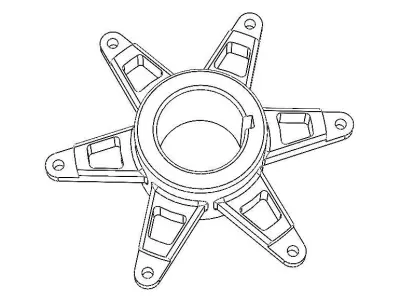 20 mm Kart Sprocket Support 3D model