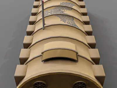 Command base Low-poly 3D model