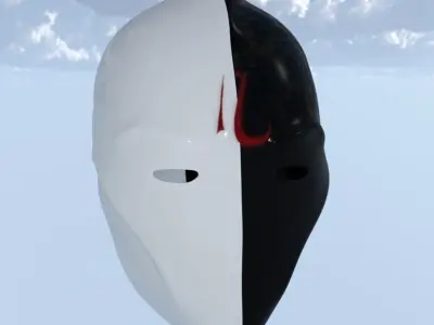 Helmet two faces sci fi 3D model