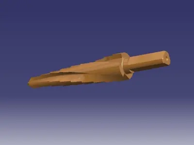 Step drill with spiral flute Free 3D model