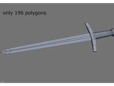 middle ages sword Low-poly 3D model