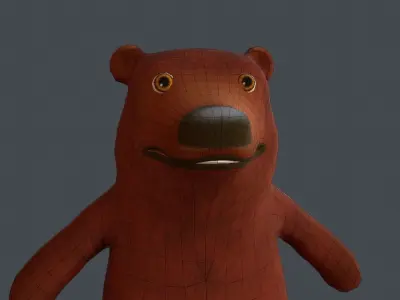 Cartoon rigged bear Free low-poly 3D model