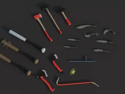 Low Poly Melee Weapons Free low-poly 3D model